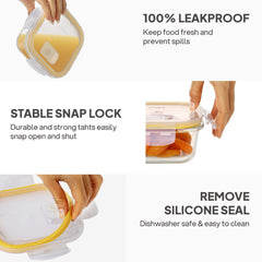 Fit & Fresh Royale Glass Container 3 Pcs / Square