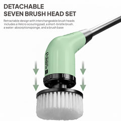 Telescopic Electric Spin Scrubber Green
