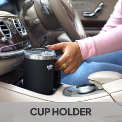 Quench 600 Insulated Travel Tumbler with Handle, Lid & Straw Black / 600ml