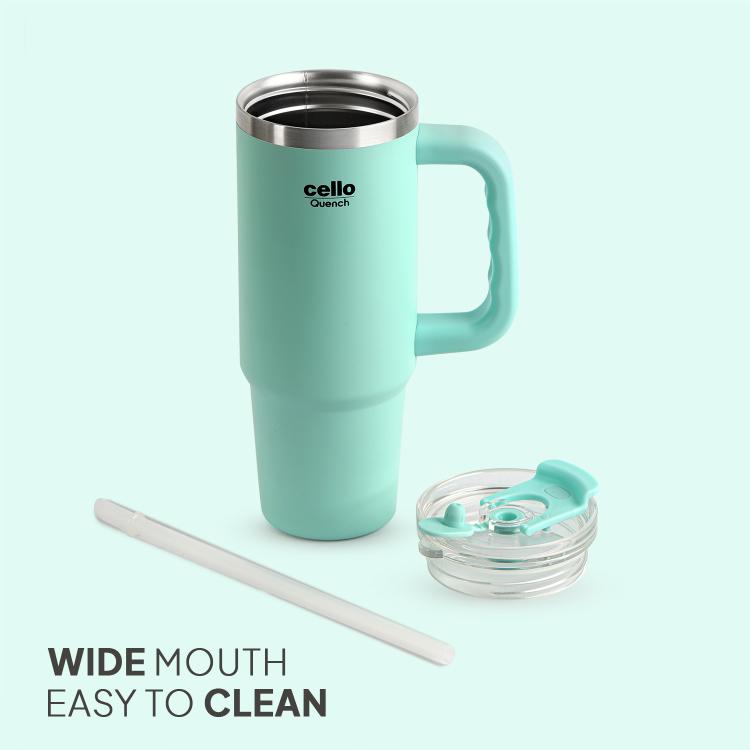 Quench 600 Insulated Travel Tumbler with Handle, Lid & Straw Mint / 600ml