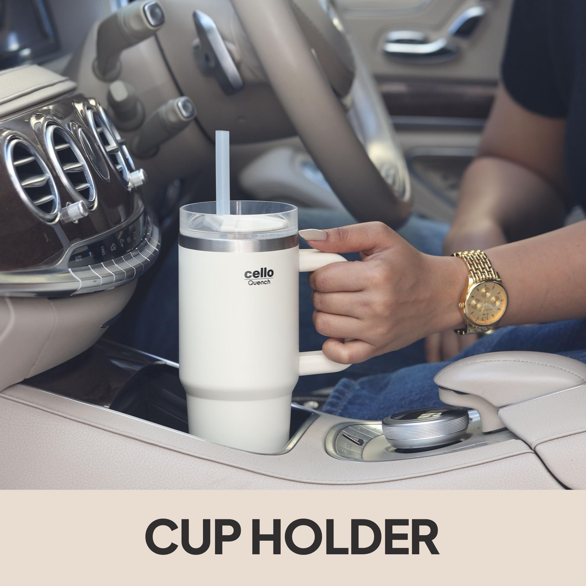 Quench 600 Insulated Travel Tumbler with Handle, Lid & Straw White / 600ml
