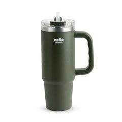 Quench Pro 900 Insulated Travel Tumbler with Handle, Lid & Straw Green / 900ml