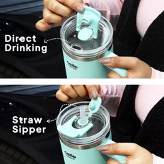 Quench Pro 900 Insulated Travel Tumbler with Handle, Lid & Straw Mint / 900ml