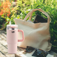 Quench Pro 900 Insulated Travel Tumbler with Handle, Lid & Straw Pink / 900ml