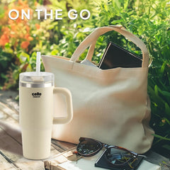 Quench Pro 900 Insulated Travel Tumbler with Handle, Lid & Straw White / 900ml