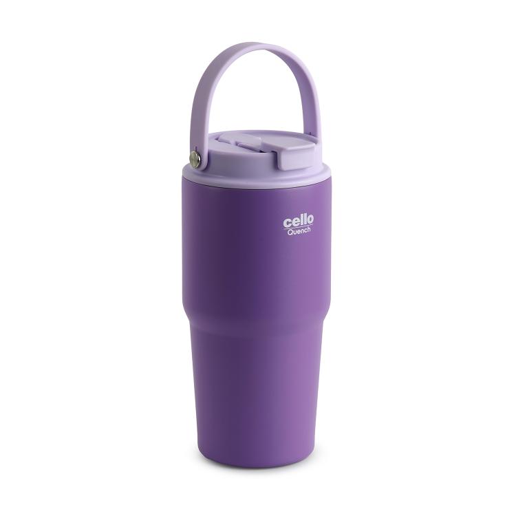 Quench Go Insulated Travel Tumbler with Lid and Straw Purple / 600ml