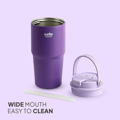 Quench Go Insulated Travel Tumbler with Lid and Straw Purple / 600ml