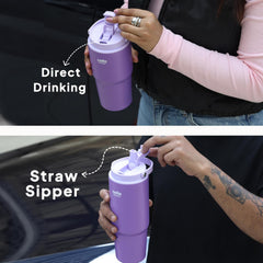 Quench Go Insulated Travel Tumbler with Lid and Straw Purple / 600ml
