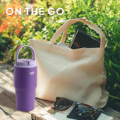 Quench Go Insulated Travel Tumbler with Lid and Straw Purple / 600ml