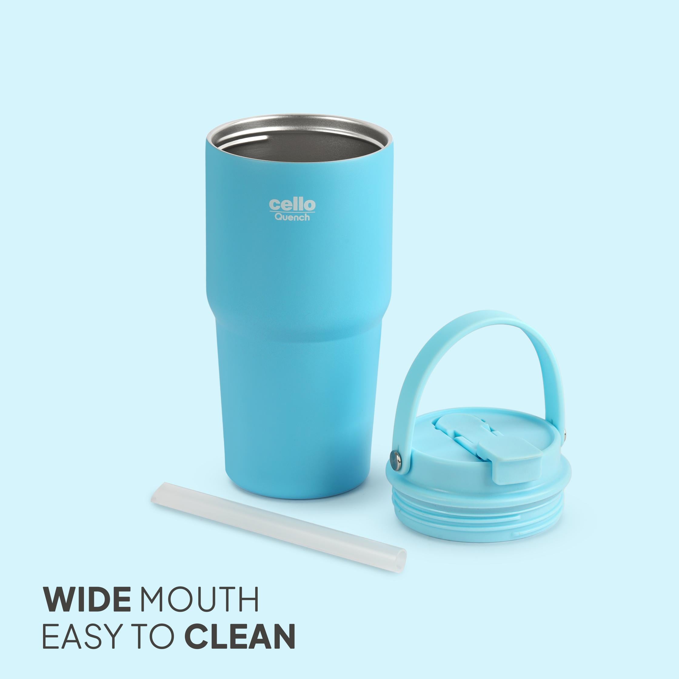 Quench Go Insulated Travel Tumbler with Lid and Straw Blue / 600ml