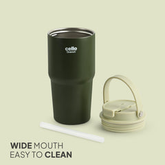 Quench Go Insulated Travel Tumbler with Lid and Straw Green / 600ml