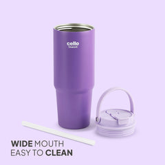 Quench Go Insulated Travel Tumbler with Lid and Straw Purple / 850ml