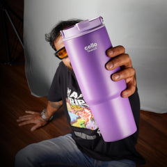 Quench Go Insulated Travel Tumbler with Lid and Straw Purple / 850ml
