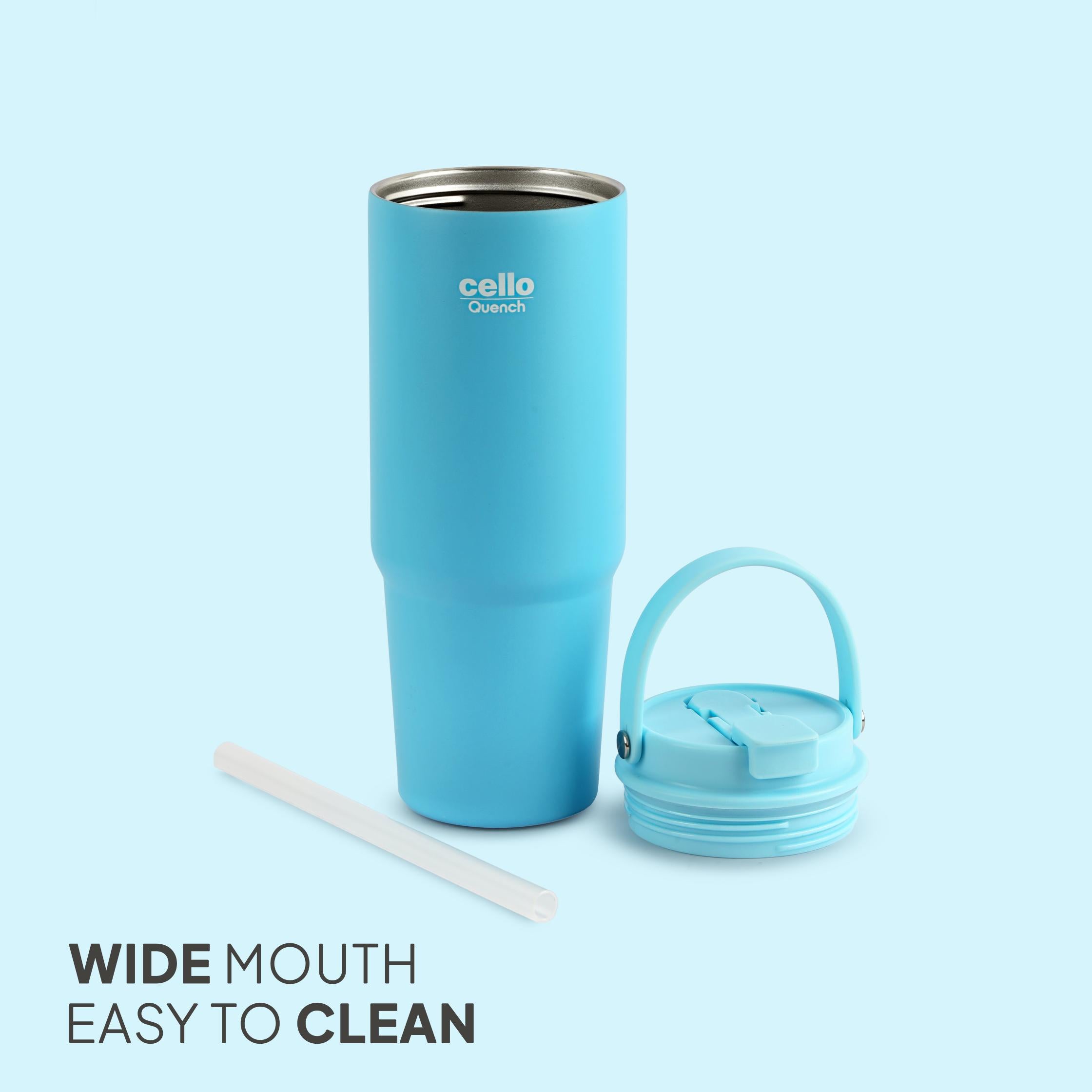 Quench Go Insulated Travel Tumbler with Lid and Straw Blue / 850ml