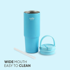 Quench Go Insulated Travel Tumbler with Lid and Straw Blue / 850ml