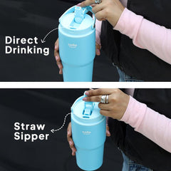 Quench Go Insulated Travel Tumbler with Lid and Straw Blue / 850ml