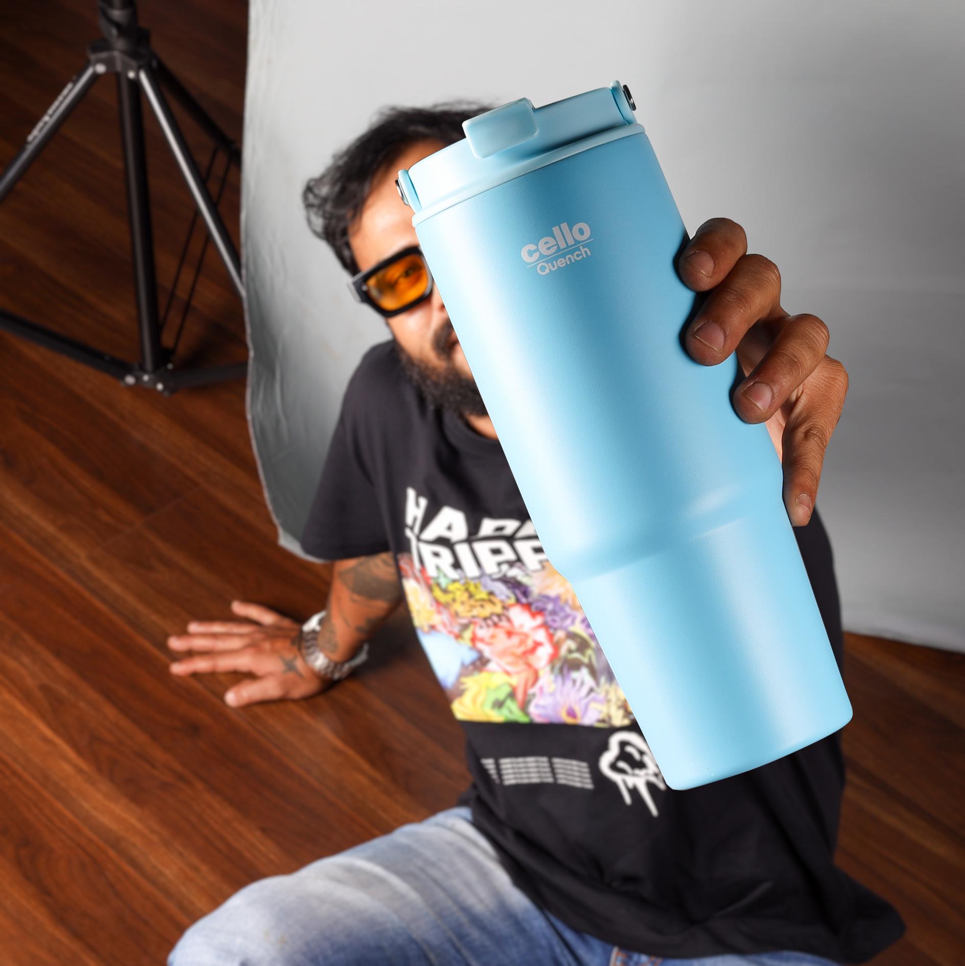 Quench Go Insulated Travel Tumbler with Lid and Straw Blue / 850ml