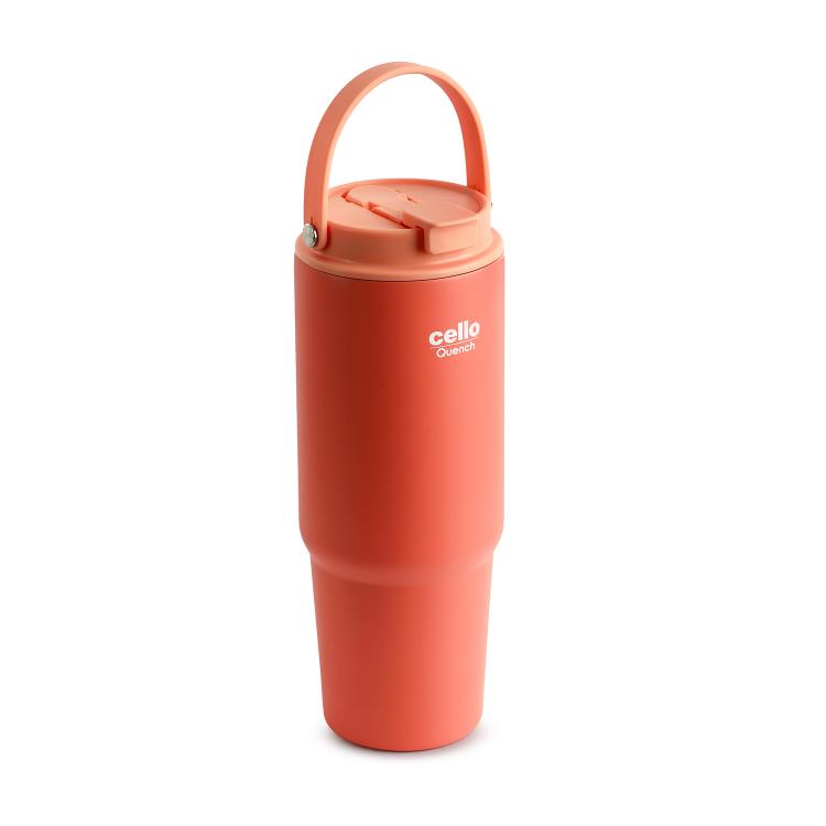 Quench Go Insulated Travel Tumbler with Lid and Straw Peach / 850ml