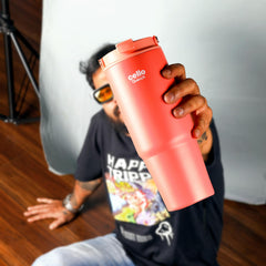 Quench Go Insulated Travel Tumbler with Lid and Straw Peach / 850ml