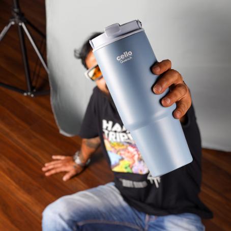 Quench Go Insulated Travel Tumbler with Lid and Straw Grey / 850ml