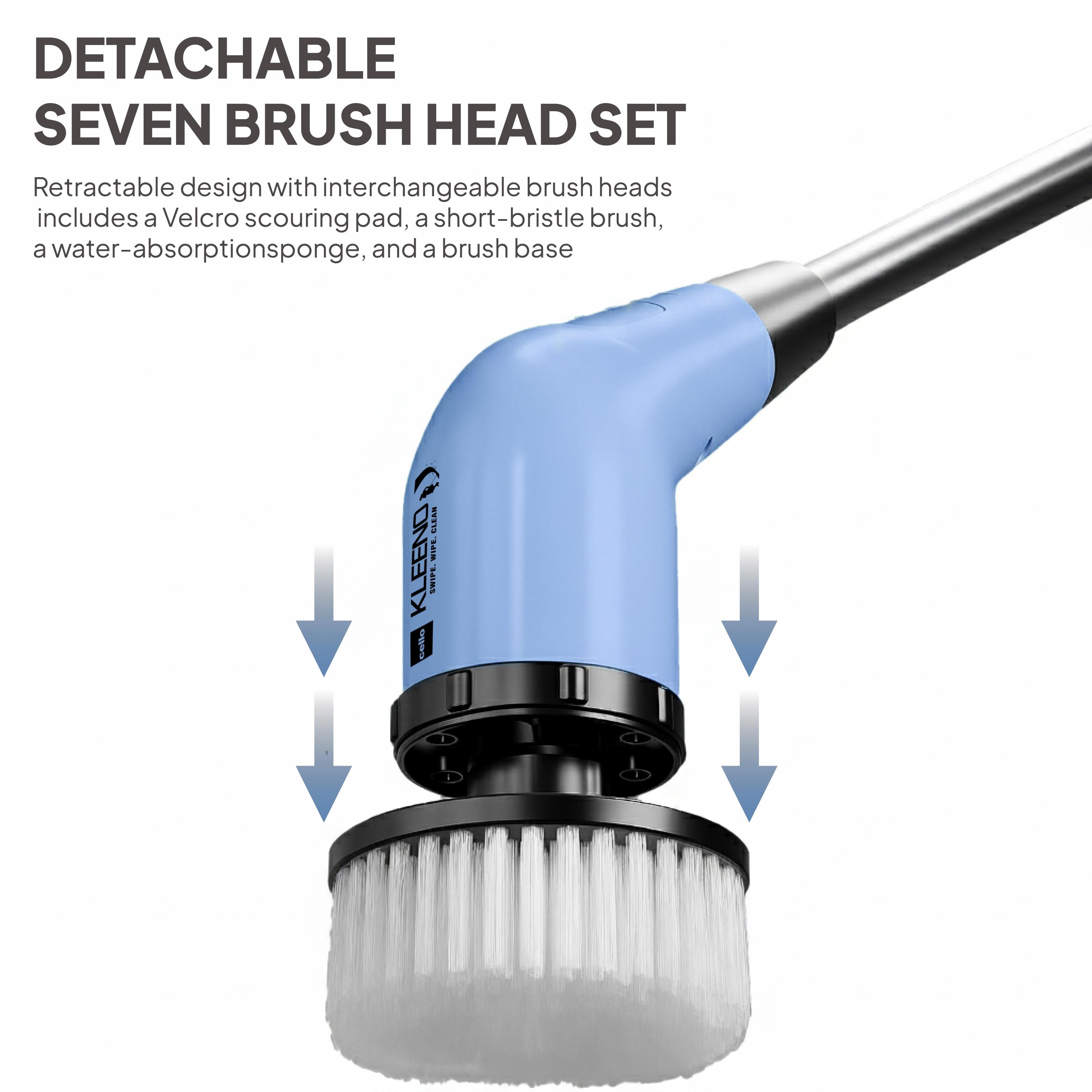Telescopic Electric Spin Scrubber Blue