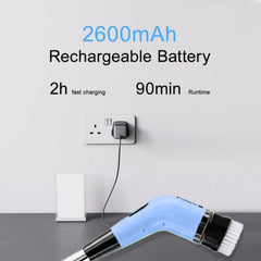 Telescopic Electric Spin Scrubber Blue