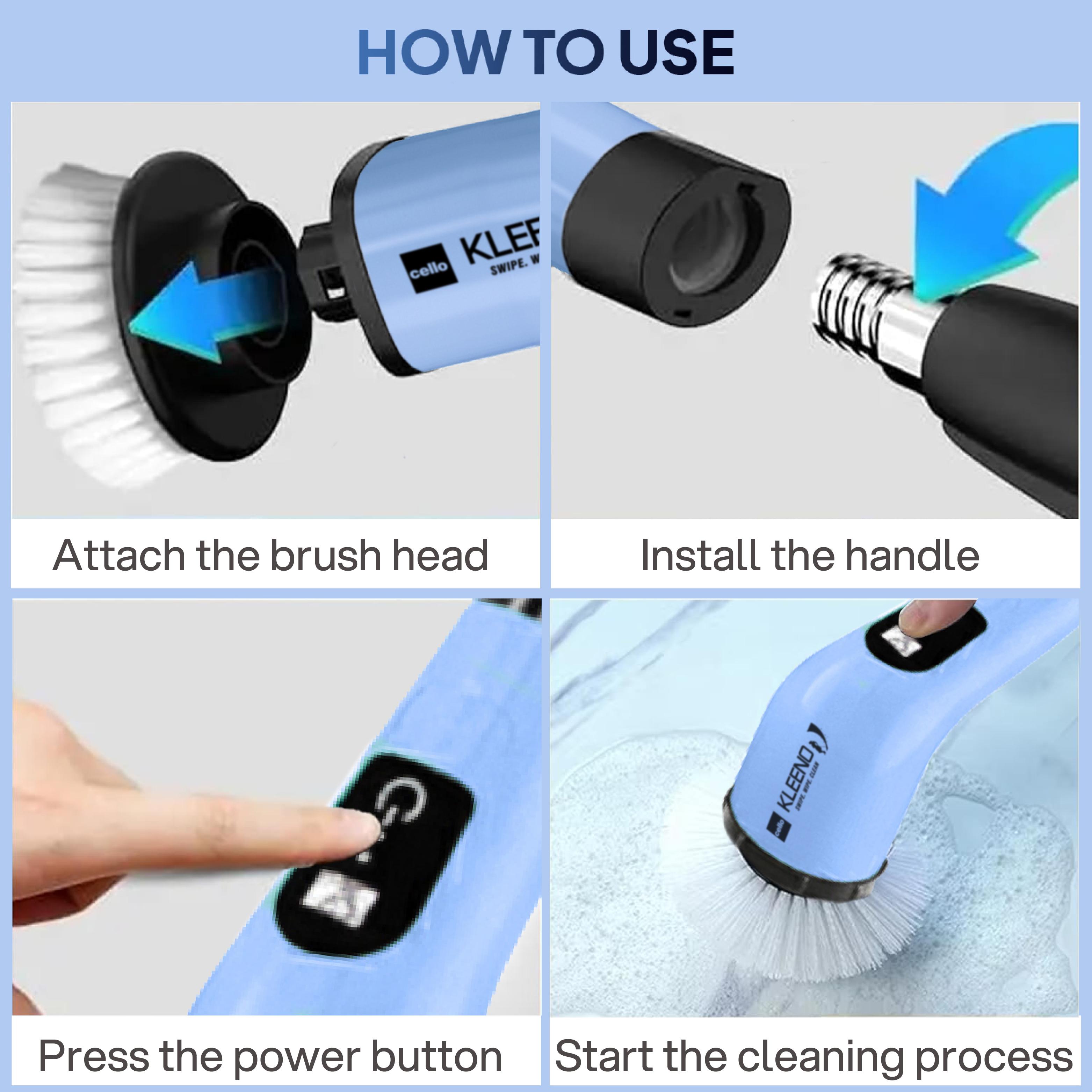 Telescopic Electric Spin Scrubber Blue