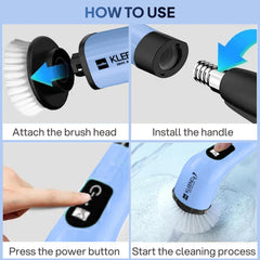 Telescopic Electric Spin Scrubber Blue