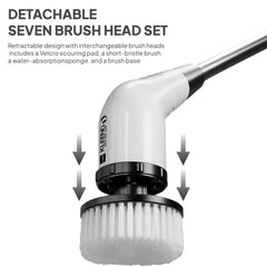 Telescopic Electric Spin Scrubber White