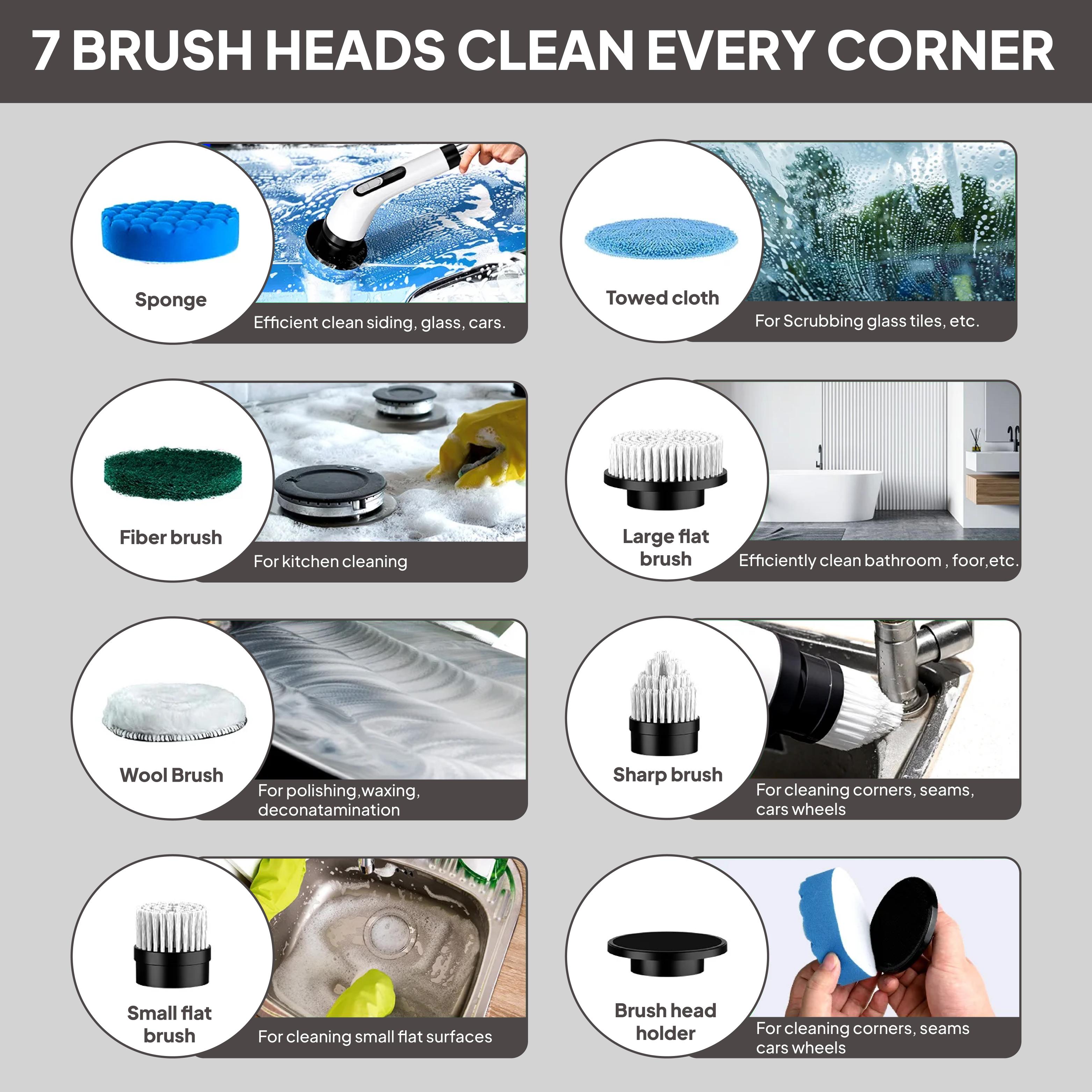 Telescopic Electric Spin Scrubber White