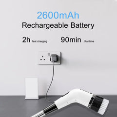 Telescopic Electric Spin Scrubber White