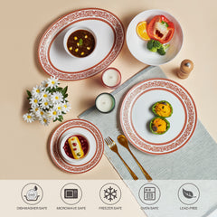 Solitaire Opalware Dinner Set, Rosso 27 Pcs