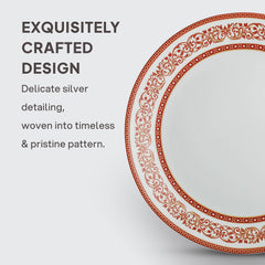 Solitaire Opalware Dinner Set, Rosso 35 Pcs