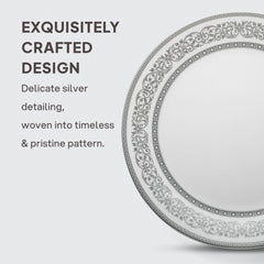 Solitaire Opalware Dinner Set, Argento 35 Pcs