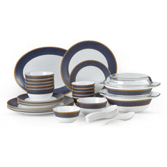 Solitaire Opalware Dinner Set, Sapphire 35 Pcs