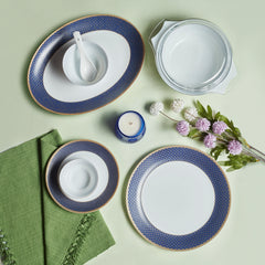 Solitaire Opalware Dinner Set, Sapphire 35 Pcs