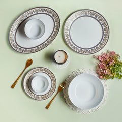 Solitaire Opalware Dinner Set,  Blu 27 Pcs