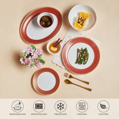 Solitaire Opalware Dinner Set,  Ruby 27 Pcs