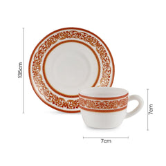 Solitaire Cup & Saucer 12 pcs- Rosso 12 Pcs