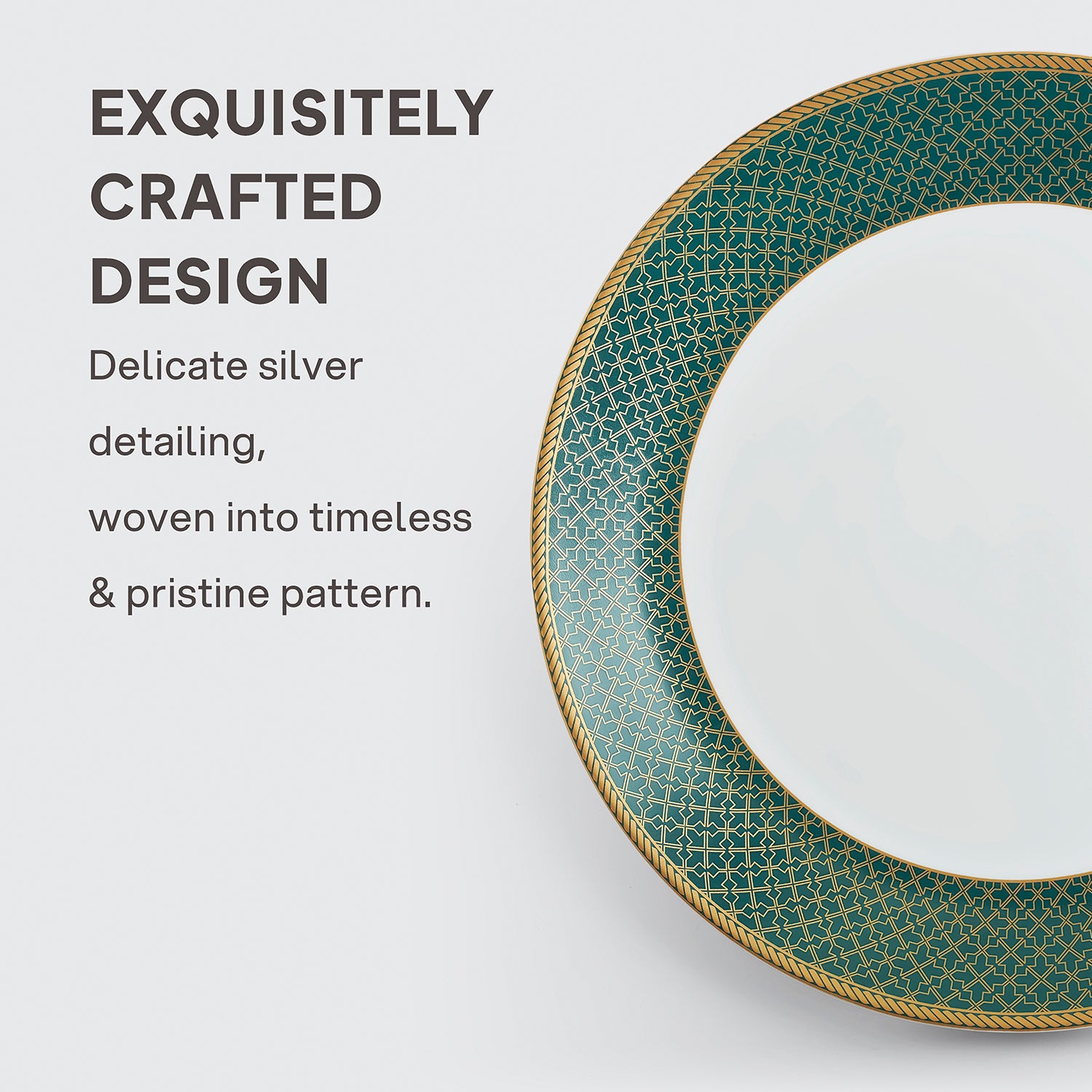 Solitaire Opalware Dinner Set,  Emerald 35 Pcs