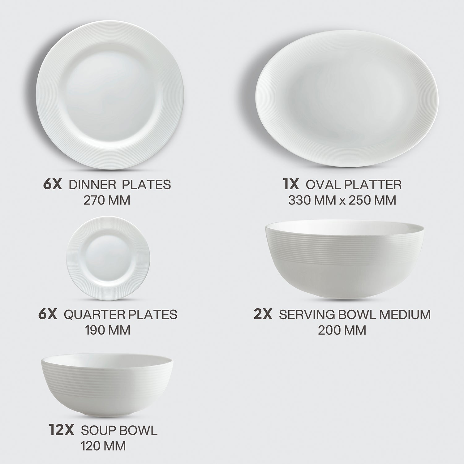 Feather Plus Opalware Dinner Set, Elegance 27 Pcs