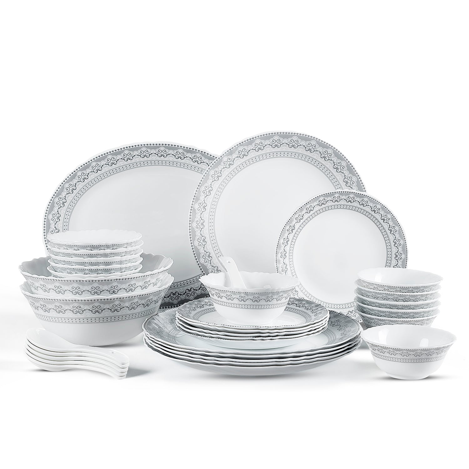 Imperial Plus Opalware Dinner Set, Oxford 33 Pcs