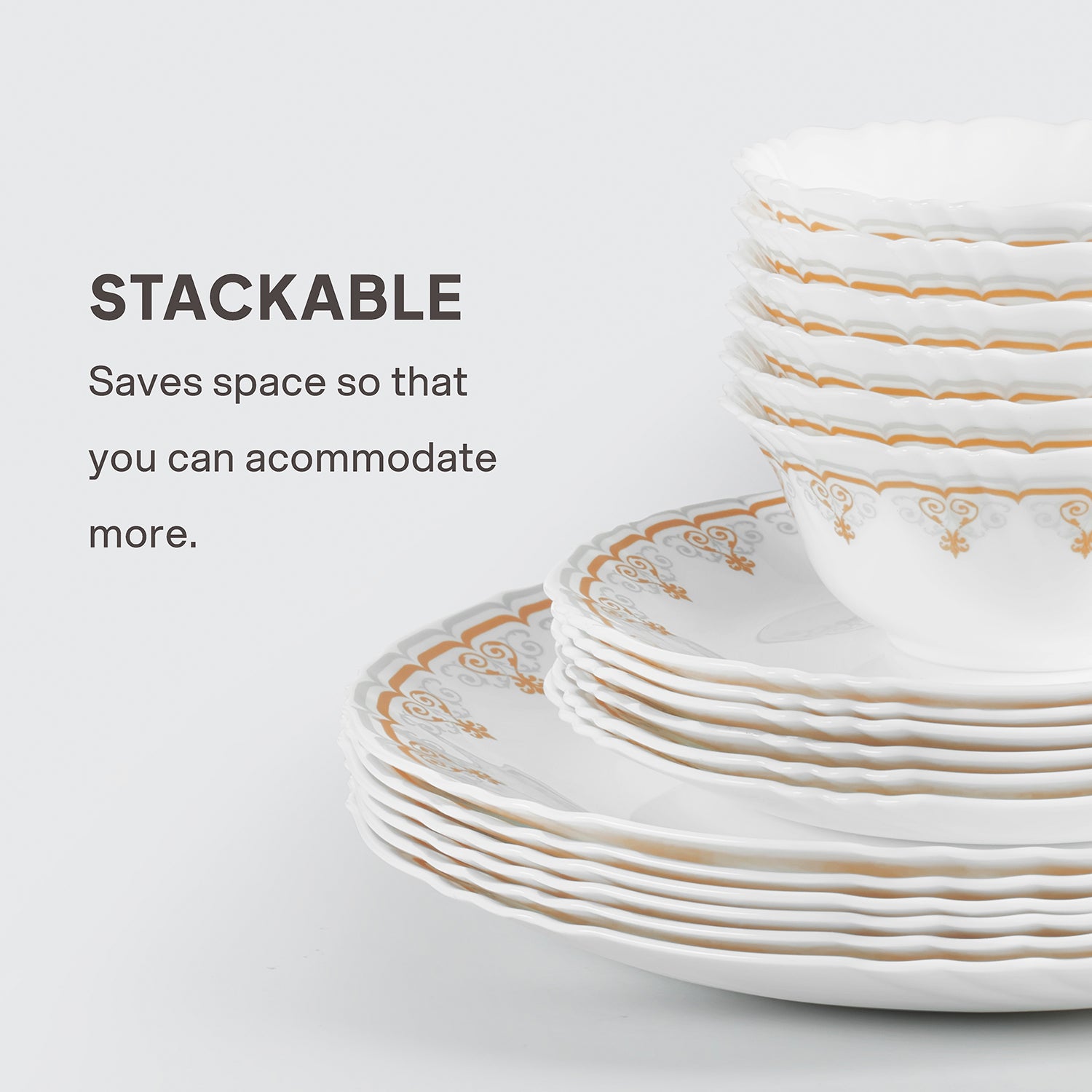 Imperial Plus Opalware Dinner Set, Victor 27 Pcs