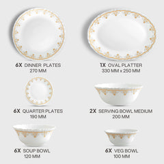Imperial Plus Opalware Dinner Set, Victor 27 Pcs