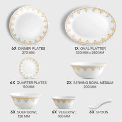 Imperial Plus Opalware Dinner Set, Victor 33 Pcs