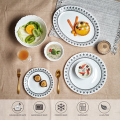 Imperial Plus Opalware Dinner Set, Damask 27 Pcs