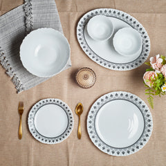 Imperial Plus Opalware Dinner Set, Damask 27 Pcs