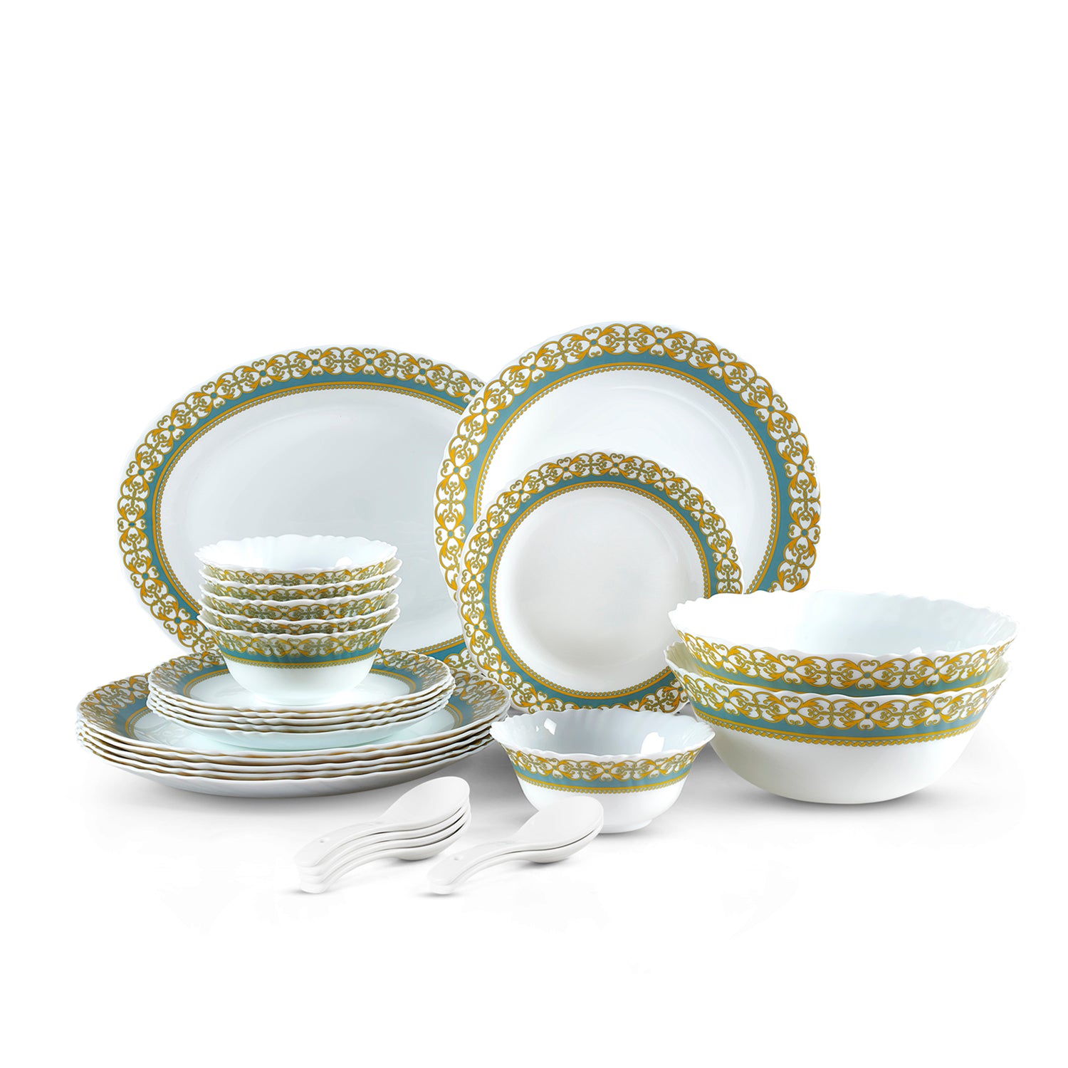 Imperial Plus Opalware Dinner Set, Morris 33 Pcs