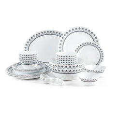 Imperial Plus Opalware Dinner Set, Damask 33 Pcs