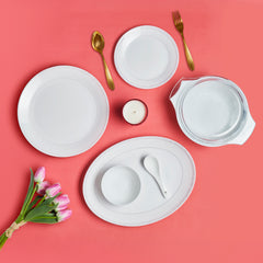Feather Plus Opalware Dinner Set, Grace 35 Pcs